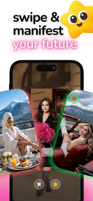 Futurely app preview showing visual discovery through swipes